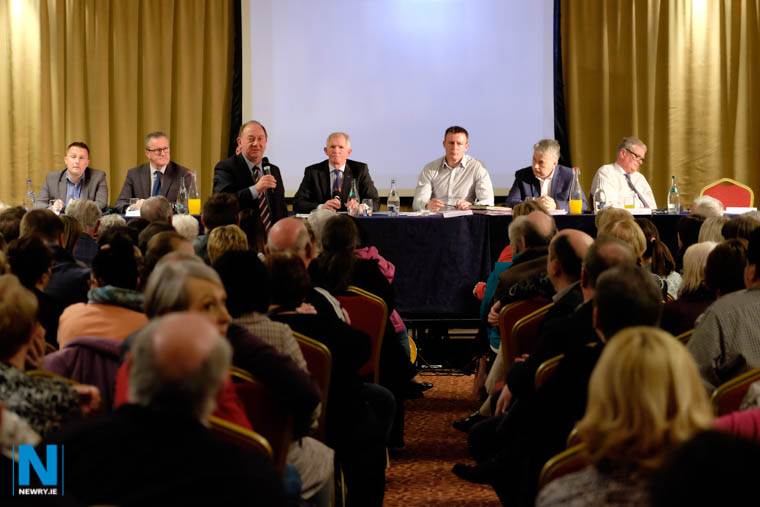 The future looks brighter for Daisy Hill Hospital in 2018. This was the panel at a public crisis meeting in April 2017. Photograph: Columba O'Hare/ Newry.ie 