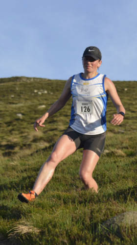 Leading Lady, Esther Dickson making the descent of Millstone look easy Leading Lady, Esther Dickson making the descent of Millstone look easy