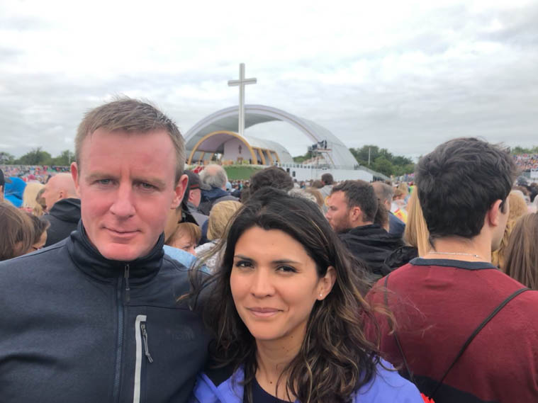Justin and Cristina McNulty at the Papal Mass in the Phoenix Park.