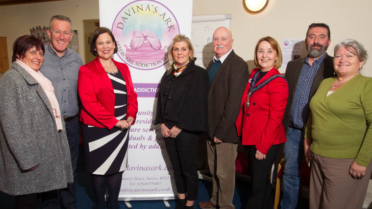 Pictured at the showcase event were from left: Councillor Valerie Harte, Conor Murphy MLA, Sinn Féin President, Mary Lou McDonald, Rosemary Rooney, Davina's Ark, Councillor Charlie Casey, Chairperson Councillor Roisin Mulgrew, Karl Hughes, Mental Health Forum and Eileen Murphy, Women's Aid. Pictured at the showcase event were from left: Councillor Valerie Harte, Conor Murphy MLA, Sinn Féin President, Mary Lou McDonald, Rosemary Rooney, Davina's Ark, Councillor Charlie Casey, Chairperson Councillor Roisin Mulgrew, Karl Hughes, Mental Health Forum and Eileen Murphy, Women's Aid.