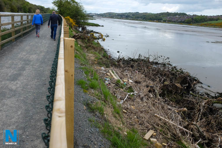 Plastic bottles lie along the new greenway to Victoria Lock. Photograph: Columba O'Hare/ Newry.ie Plastic bottles lie along the new greenway to Victoria Lock. Photograph: Columba O'Hare/ Newry.ie