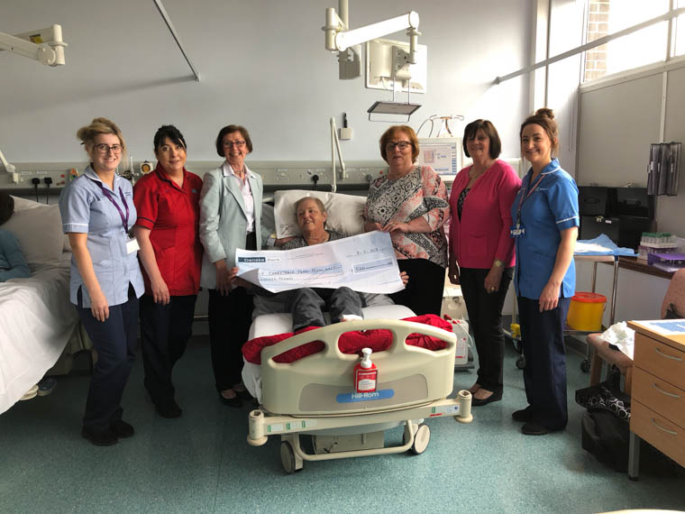 Pictured making the presentation to the Daisy Hill Hospital Renal Unit are from left: Renal Unit Health Care Assistant, Sarah Finnegan, Sr Kay Donegan, Marion McGee Chairwoman of Armagh and District Floral Art Society, Patient Ruth Gillespie, Pauline White, Muriel Totten and Staff Nurse, Lyndsay McVicker. Pictured making the presentation to the Daisy Hill Hospital Renal Unit are from left: Renal Unit Health Care Assistant, Sarah Finnegan, Sr Kay Donegan, Marion McGee Chairwoman of Armagh and District Floral Art Society, Patient Ruth Gillespie, Pauline White, Muriel Totten and Staff Nurse, Lyndsay McVicker.
