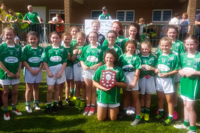 Shane O’Neill’s U12 girls following their shield win at the Margaret King Hospice tournament in Burren on Saturday Shane O’Neill’s U12 girls following their shield win at the Margaret King Hospice tournament in Burren on Saturday
