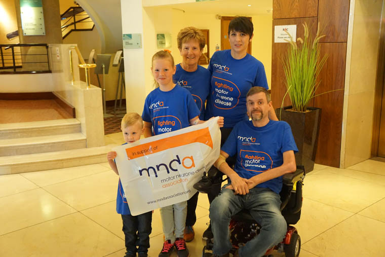 Tammy and husband Stephen Lines and children Daisy and Noah and Anne in the Europa before the abseil. Tammy and husband Stephen Lines and children Daisy and Noah and Anne in the Europa before the abseil.
