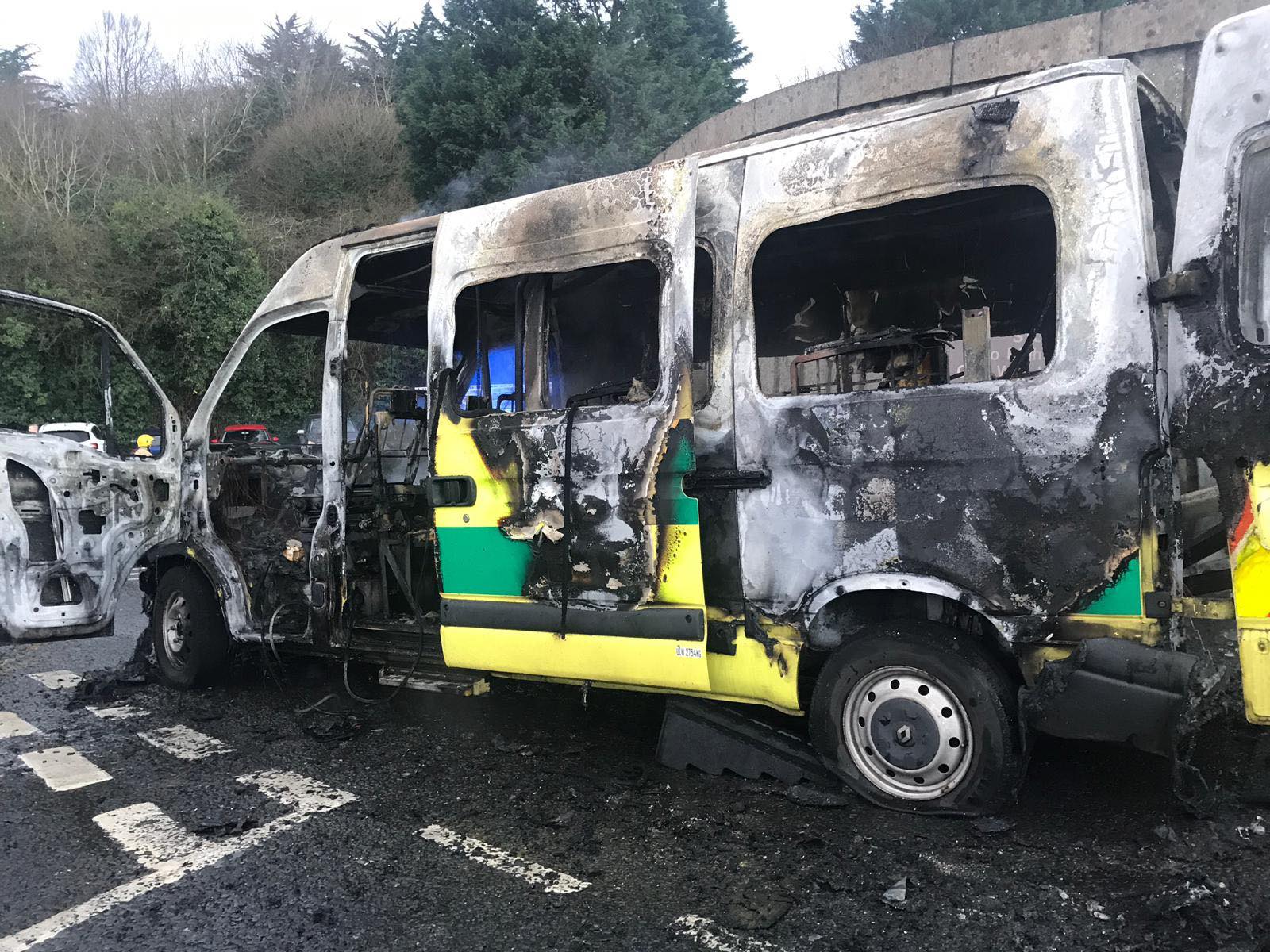 The burnt out ambulance. Photograph: Rory Rafferty The burnt out ambulance. Photograph: Rory Rafferty