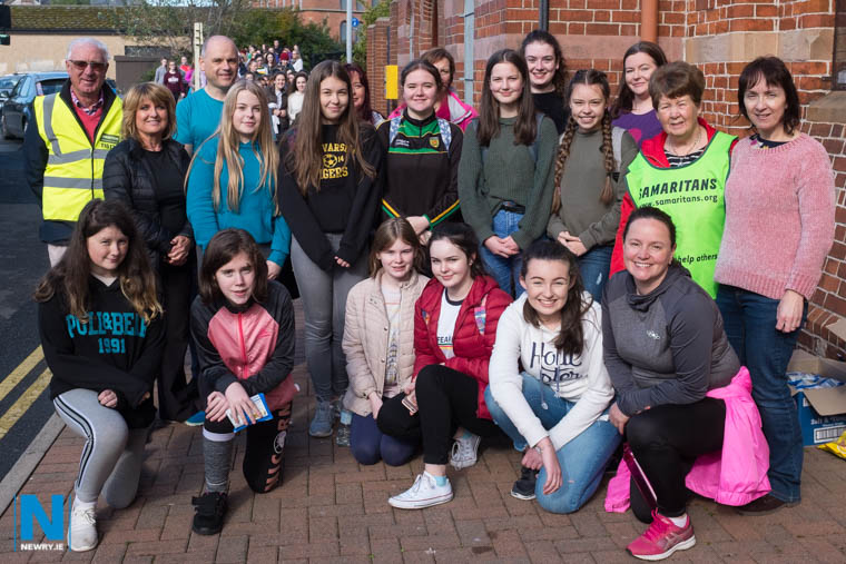Pupils from St Mary's High School and who took part in a sponsored walk today in aid of Newry Samaritans. Photograph: Columba O'Hare/ Newry.ie Pupils from St Mary's High School and who took part in a sponsored walk today in aid of Newry Samaritans. Photograph: Columba O'Hare/ Newry.ie