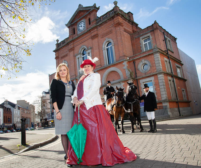 Deputy Chairperson, Newry, Mourne and Down District Council, Oksana McMahon and Liz Kelly from L&M Carriage Driving getting ready for the Great Workhouse Escape at the City of Merchants.