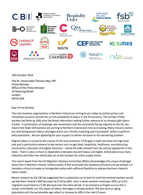 The Letter addressed to Teresa May. 