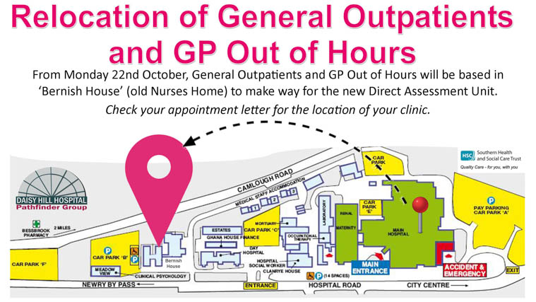Bernish House is the new location for Outpatient and Out of Hours services at Daisy Hill Hospital