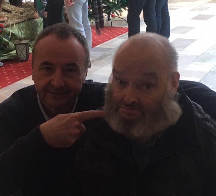 Roy McDonaill with Pat McGinn prior to him having his beard shaved off.