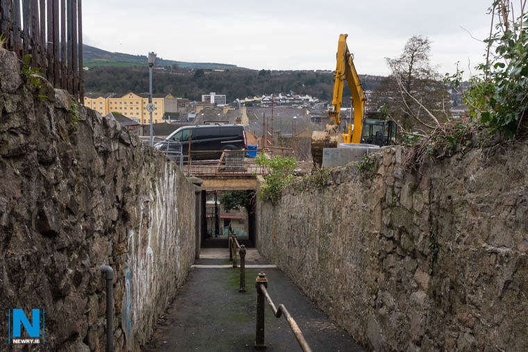 A bridge under construction at the Lindsay Hill walk. Photograph: Columba O'Hare/ Newry.ie A bridge under construction at the Lindsay Hill walk. Photograph: Columba O'Hare/ Newry.ie