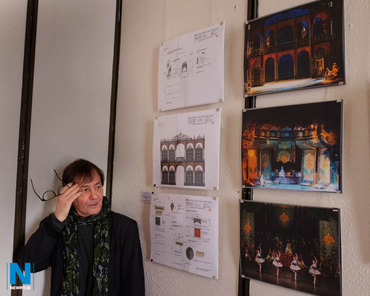Artist Alistair Livingstone at his exhibition in the Sean Hollywood Arts Centre. Photograph: Columba O'Hare/ Newry.ie Artist Alistair Livingstone at his exhibition in the Sean Hollywood Arts Centre. Photograph: Columba O'Hare/ Newry.ie
