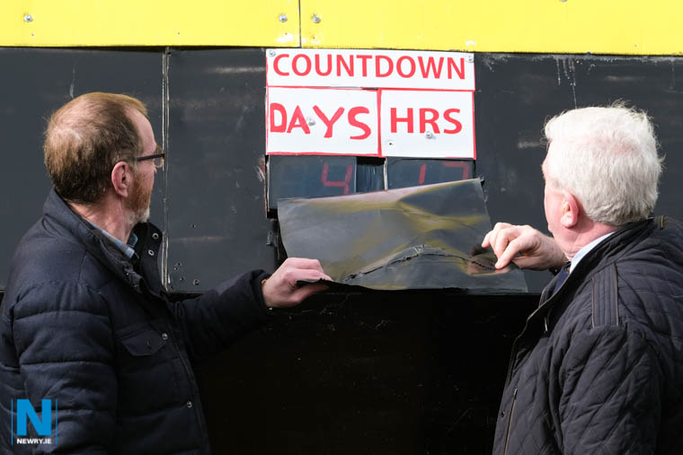 Bernard Boyle and Declan Fearon from Border Communities Against Brexit unveil a Brexit countdown clock at the border. Photograph: Columba O'Hare/ Newry.ie Bernard Boyle and Declan Fearon from Border Communities Against Brexit unveil a Brexit countdown clock at the border. Photograph: Columba O'Hare/ Newry.ie