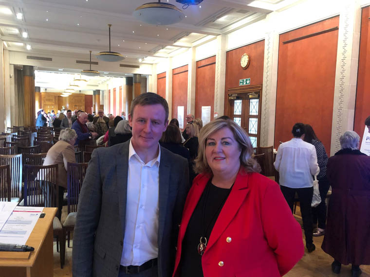 Jacinta Linden, Space CEO pictured at Stormont with Justin McNulty, MLA. Jacinta Linden, Space CEO pictured at Stormont with Justin McNulty, MLA.