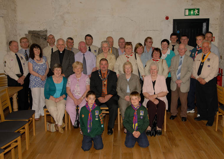 In 2007 Newry and Mourne Museum hosted an exhibition on the 1st Earl of Kilmorey Scout Group. Pictured are cubs and officers of the scouts with Council Chairman and staff. Newry and Mourne Museum Collection 