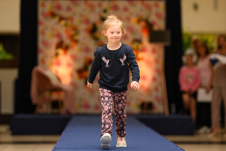 Six year old Lucie Elliott takes to the catwalk at Buttercrane. Photograph: Sean Donegan Six year old Lucie Elliott takes to the catwalk at Buttercrane. Photograph: Sean Donegan