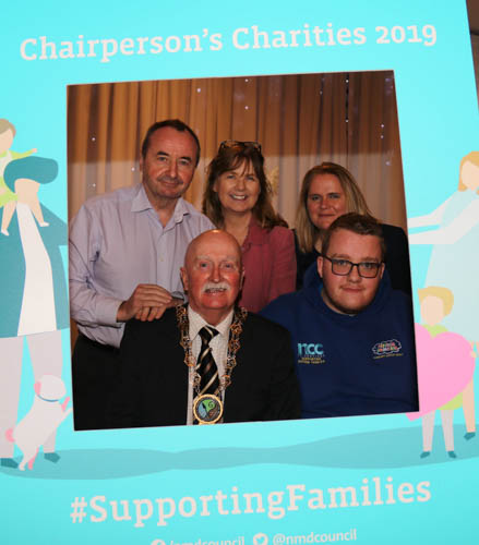Newry, Mourne and Down District Council Chairperson, Councillor Charlie Casey and Chief Executive, Marie Ward (back right) along with representatives from his three chosen charities L-R, Pat McGinn, Cuan Mhuire, Seana Talbot, Birthwise and James Mason Autism Families, at the Chairperson’s reception hosted to celebrate local charities and the support they provide to families within the district. Newry, Mourne and Down District Council Chairperson, Councillor Charlie Casey and Chief Executive, Marie Ward (back right) along with representatives from his three chosen charities L-R, Pat McGinn, Cuan Mhuire, Seana Talbot, Birthwise and James Mason Autism Families, at the Chairperson’s reception hosted to celebrate local charities and the support they provide to families within the district.