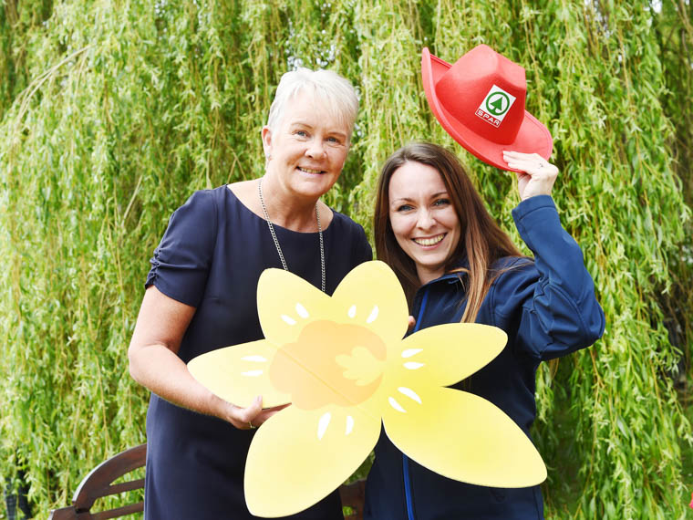 Looking forward to the fundraising are Anne Hannan, Marie Curie Partnerships Manager and Stephanie Tares, Assistant Brand Manager with SPAR NI. Looking forward to the fundraising are Anne Hannan, Marie Curie Partnerships Manager and Stephanie Tares, Assistant Brand Manager with SPAR NI.
