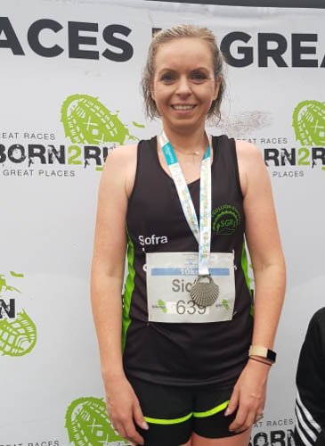 Siofra McSherry at Sea 2 Sky finish line in Newcastle Siofra McSherry at Sea 2 Sky finish line in Newcastle