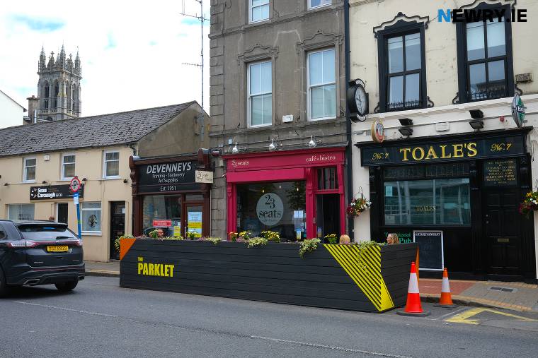 A pilot Parklet scheme in Crowe Street, Dundalk. Photograph: Columba O'Hare/ Newry.ie A pilot Parklet scheme in Crowe Street, Dundalk. Photograph: Columba O'Hare/ Newry.ie