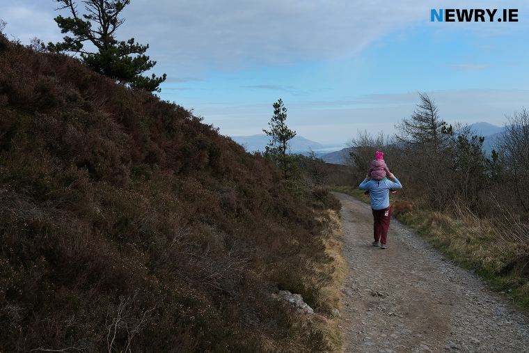 A track at the side of the masts takes you to the summit of Camlough Mountain. Photograph: Columba O'Hare/ Newry.ie 