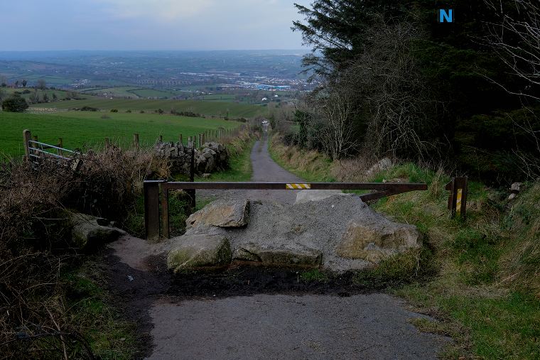 The barrier at the exit to the Forest. Photograph: Columba O'Hare/ Newry.ie 