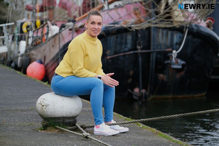 Elina Liepina at the Albert Basin in Newry. Photograph: Columba O'Hare/ Newry.ie 