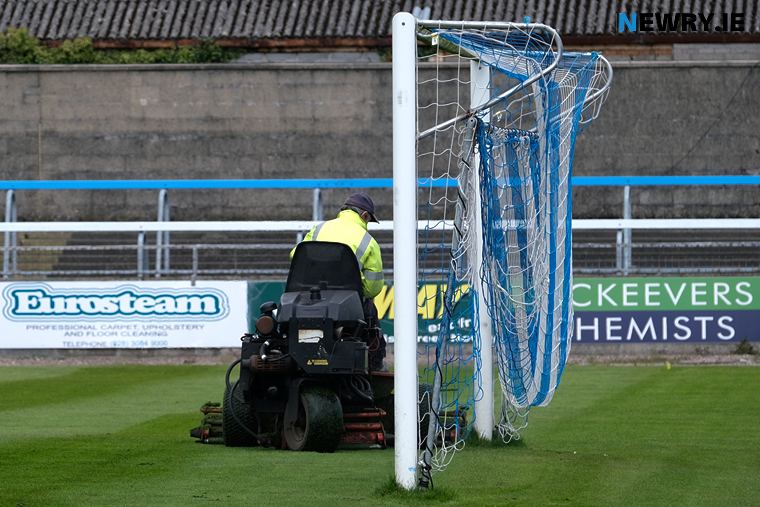 Cutting the grass at the Newry City AFC grounds. Photograph: Columba O'Hare/ Newry.ie Cutting the grass at the Newry City AFC grounds. Photograph: Columba O'Hare/ Newry.ie