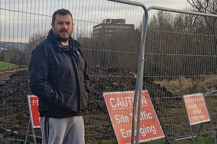 Stephen Murney check out the new pathway improvement work underway at Derrybeg. Stephen Murney check out the new pathway improvement work underway at Derrybeg.