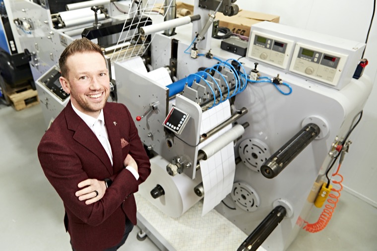 Gareth Chambers, CEO of Around Noon, at the new printing press in Newry Gareth Chambers, CEO of Around Noon, at the new printing press in Newry