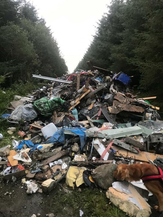 Material dumped at Bond's Mountain. Material dumped at Bond's Mountain.