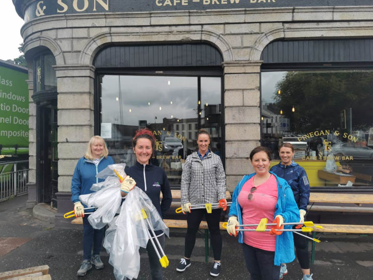 Carrying out a litter pick at Kildare Street in Newry.