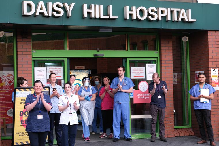 Daisy Hill Hospital healthcare workers. Photograph: Columba O'Hare Daisy Hill Hospital healthcare workers. Photograph: Columba O'Hare