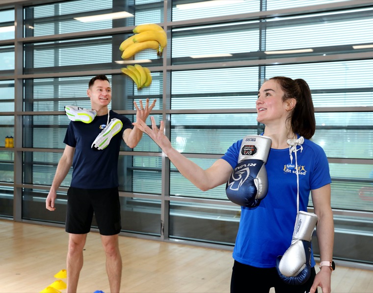 Irish world boxing champion Kellie Harrington and track and field Olympian, David Gillick Irish world boxing champion Kellie Harrington and track and field Olympian, David Gillick