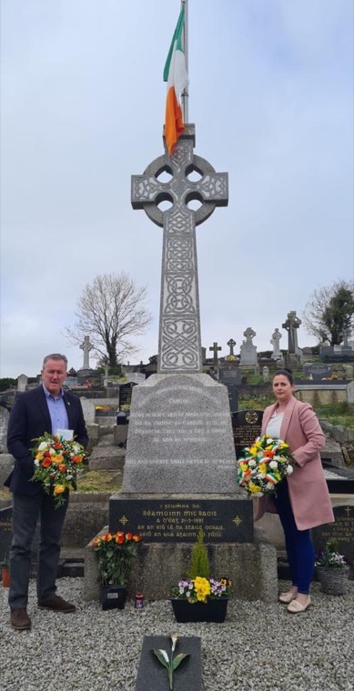 Conor Murphy and Cllr Oonagh Magennis laid Wreaths at the Republican Plot in St Malachys Cemetry Camlough early on Easter Sunday morning Conor Murphy and Cllr Oonagh Magennis laid Wreaths at the Republican Plot in St Malachys Cemetry Camlough early on Easter Sunday morning