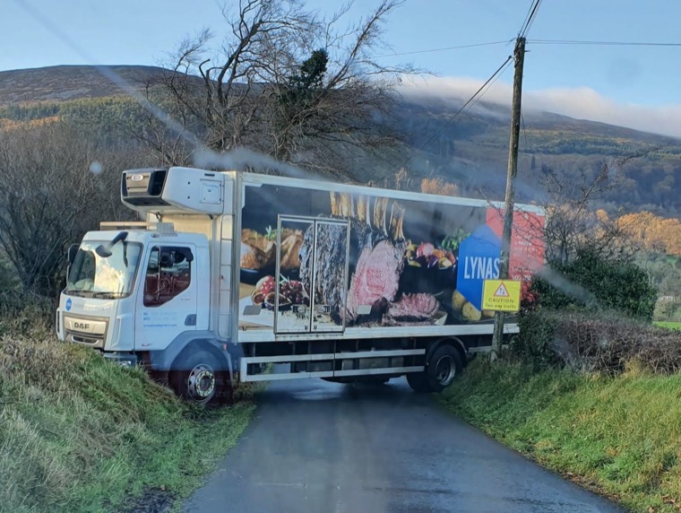 Residents of Wood Road Killeavy and surrounding roads faced treacherous icy conditions this morning. A lorry skidded side ways blocking the road and a car ended up on its roof but thankfully no one appears to have been injured. Residents of Wood Road Killeavy and surrounding roads faced treacherous icy conditions this morning. A lorry skidded side ways blocking the road and a car ended up on its roof but thankfully no one appears to have been injured.