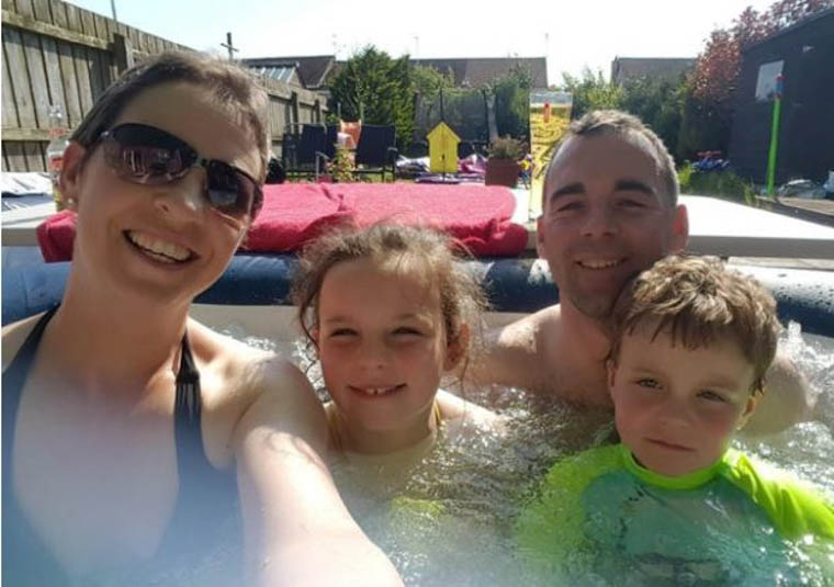 Angela McCabe with her family. Angela McCabe with her family.