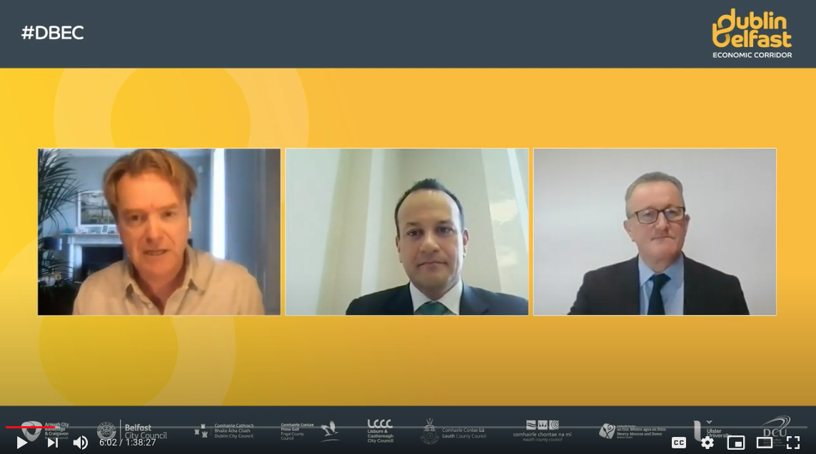 Host David McWilliams with Táiniste Leo Varadkar and Finance Minister Conor Murphy. Host David McWilliams with Táiniste Leo Varadkar and Finance Minister Conor Murphy.