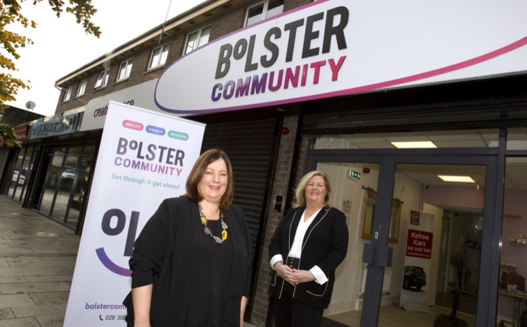 Allison Slater, Operations Manager and Jacinta Linden, CEO, announcing their community support charity's new brand name - Bolster Community.
