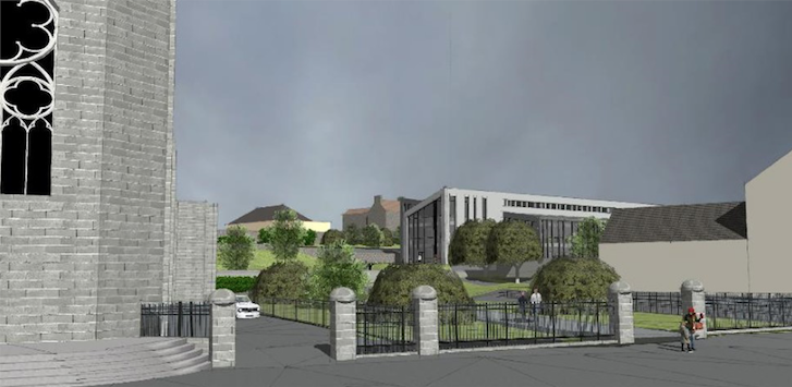 An artists impression of the Civic Centre/ Council offices at Newry Cathedral. An artists impression of the Civic Centre/ Council offices at Newry Cathedral.