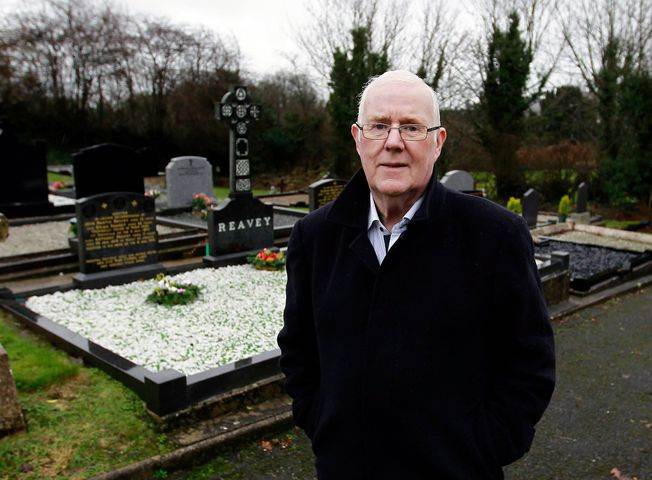 Eugene Reavey in Ballymoyer Graveyard where his brothers are laid to rest. Eugene Reavey in Ballymoyer Graveyard where his brothers are laid to rest.