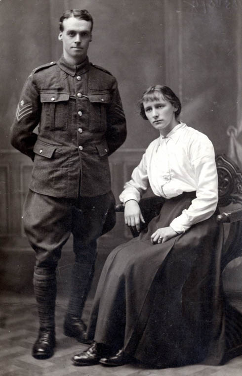 Tom Mahood in uniform with Nora Mahood (nee Morrison). Newry and Mourne Museum Collection Tom Mahood in uniform with Nora Mahood (nee Morrison). Newry and Mourne Museum Collection