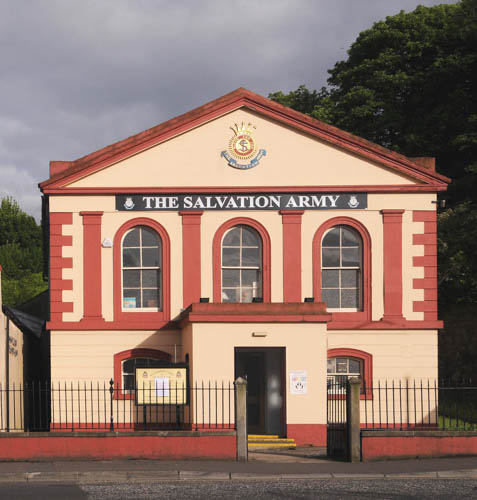 Salvation Army Citadel, Trevor Hill, Newry. Formerly known as the Ebenezer Chapel, it was erected in 1816 as a meeting house for Congregationalists. There was originally a school at the rear of the building. The Salvation Army moved into the chapel in 1908. Photograph: William McAlpine Salvation Army Citadel, Trevor Hill, Newry. Formerly known as the Ebenezer Chapel, it was erected in 1816 as a meeting house for Congregationalists. There was originally a school at the rear of the building. The Salvation Army moved into the chapel in 1908. Photograph: William McAlpine