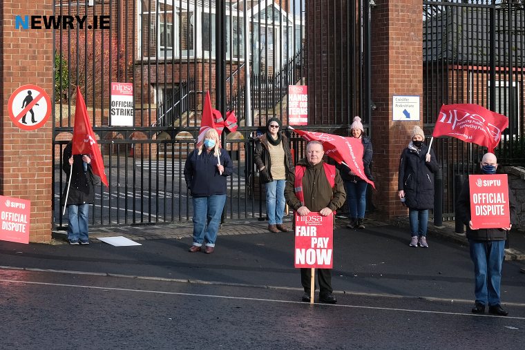 Council workers striking in December. Photograph: Columba O'Hare Council workers striking in December. Photograph: Columba O'Hare