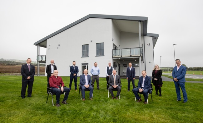 . Pictured at the opening of the Thomas Davis Community Hub are: Conor Murphy MLA, The Executive Office (Main Funder), Project Management Team from Faithful & Gould, Anthony McNeill, Jonathan Parks, Alan Vennard and Aisling Hegarty. Construction Team from BAVAN Contracts Ltd Gary McGale, Mark McLaughlin and Declan McCann. Sub consultants: Paul Taylor (Taylor & Boyd), Eamon Doherty (Burke Morrison) and David McMaster (Architect). Councillor Keith Haughian, Armagh City, Banbridge and Craigavon Borough Council (Project Lead).