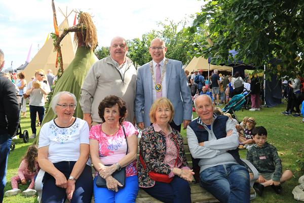 Front row seat for Brian Kennedy in Warrenpoint Municipal Park and Chairman chats to Mary, Kathleen, Bill and Maurice.
