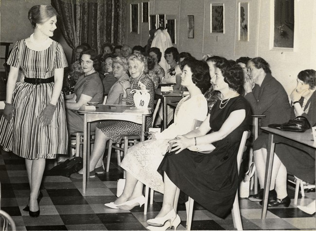 A fashion show, organised by the Newry Soroptimists, in Foster- Newell’s coffee lounge in the early 1960s. Newry and Mourne Museum Collection A fashion show, organised by the Newry Soroptimists, in Foster- Newell’s coffee lounge in the early 1960s. Newry and Mourne Museum Collection