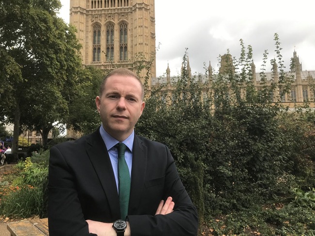 Chris Hazzard MP in London.