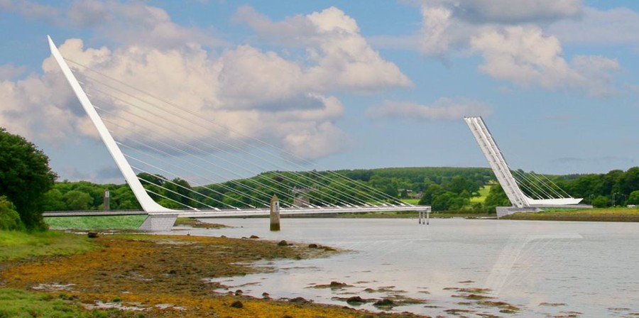 An artists impression of the proposed Narrow Water Bridge.