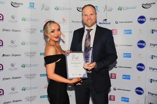 Best Businessman Award Winner was Connaire McGreevy, CTS who received his Award from Sponsor Rachel McCaughey, Salon Manager from Younique Salon. Best Businessman Award Winner was Connaire McGreevy, CTS who received his Award from Sponsor Rachel McCaughey, Salon Manager from Younique Salon.